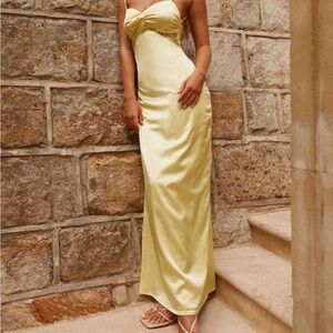 Peppermayo Strapless Yellow Dress